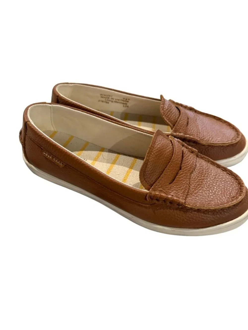 Cole Haan Size 6.5 Brown Leather Penny Loafers White Sneaker Sole